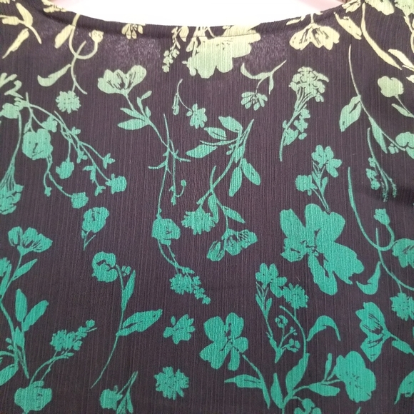 NWOT A New Day Green Black Floral Ruched Front Bodycon Mini Dress Size XXL - Picture 8 of 10